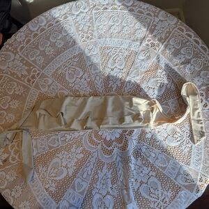 Michael Kors Ruffle Cream Bikini Top